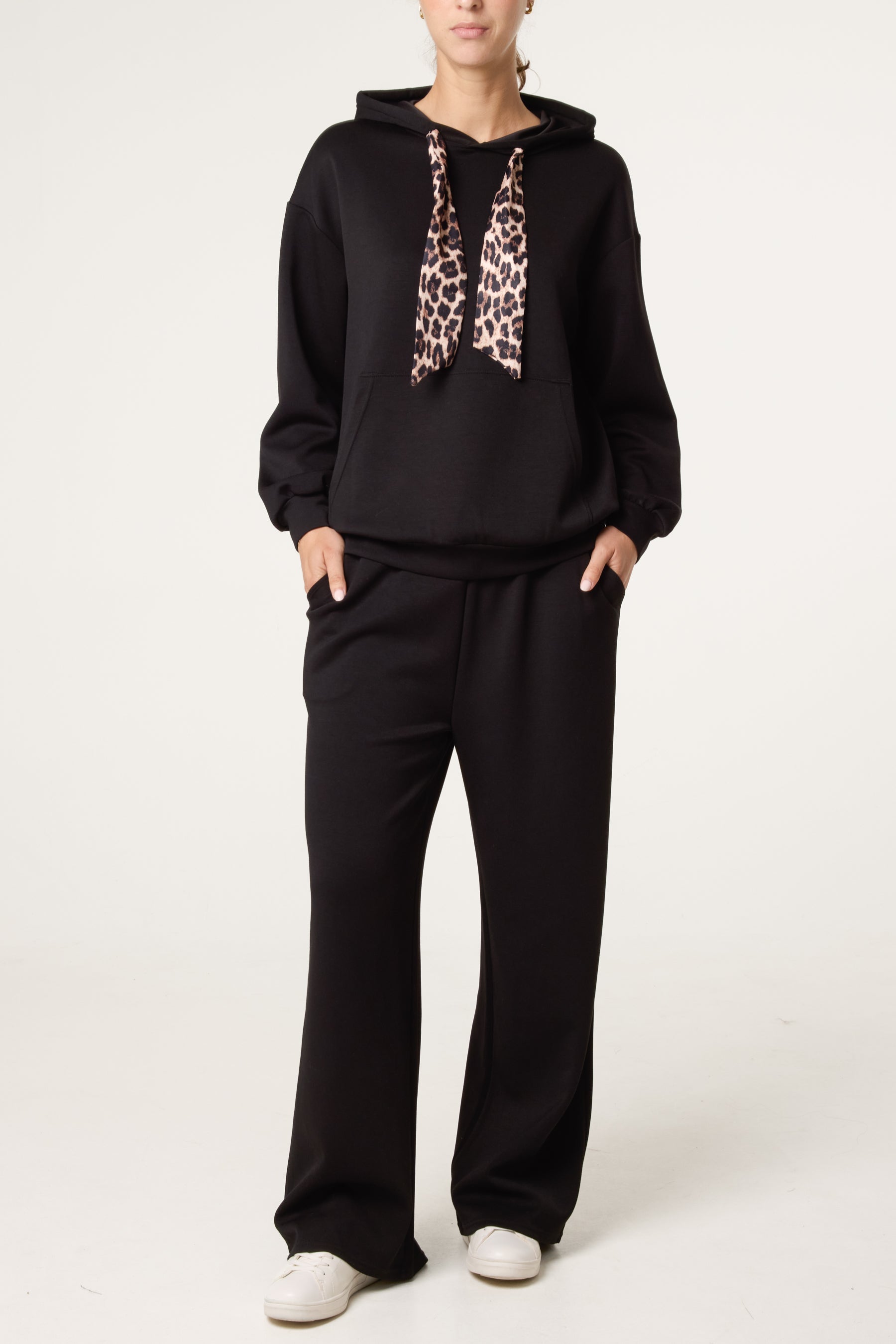 Hooded Leopard Tie + Pant Set