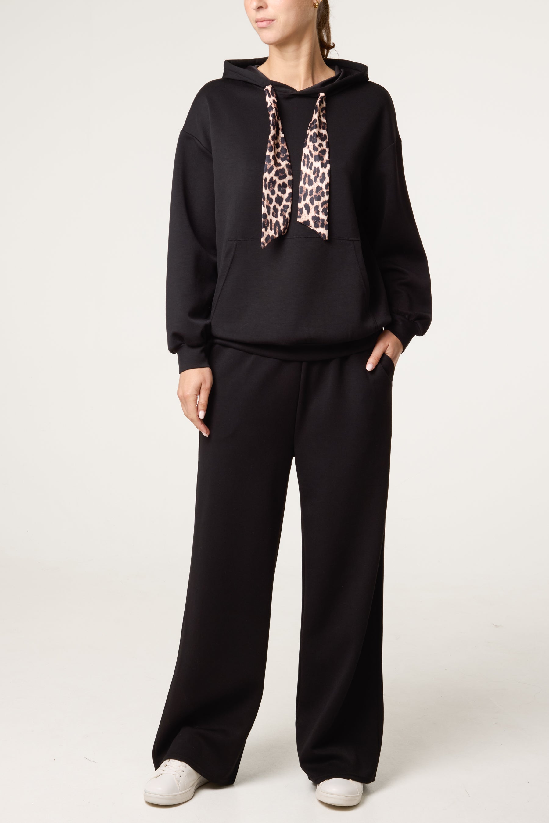 Hooded Leopard Tie + Pant Set