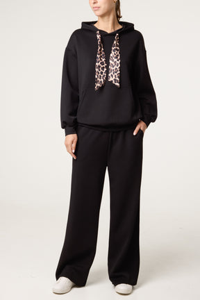 Hooded Leopard Tie + Pant Set