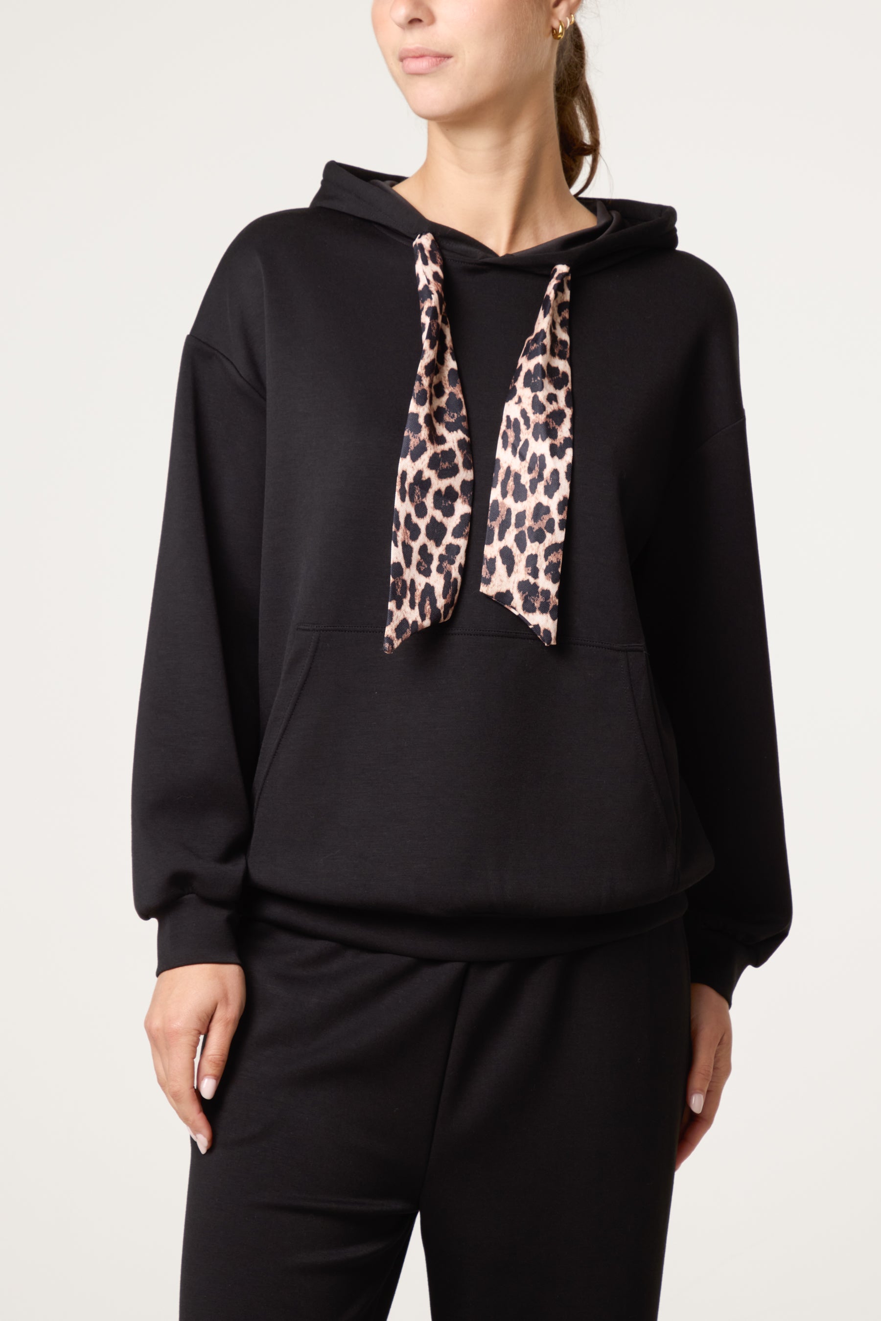 Hooded Leopard Tie + Pant Set