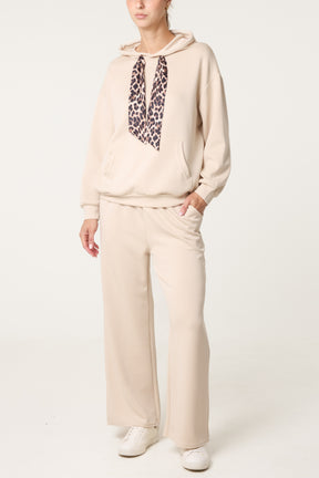 Hooded Leopard Tie + Pant Set