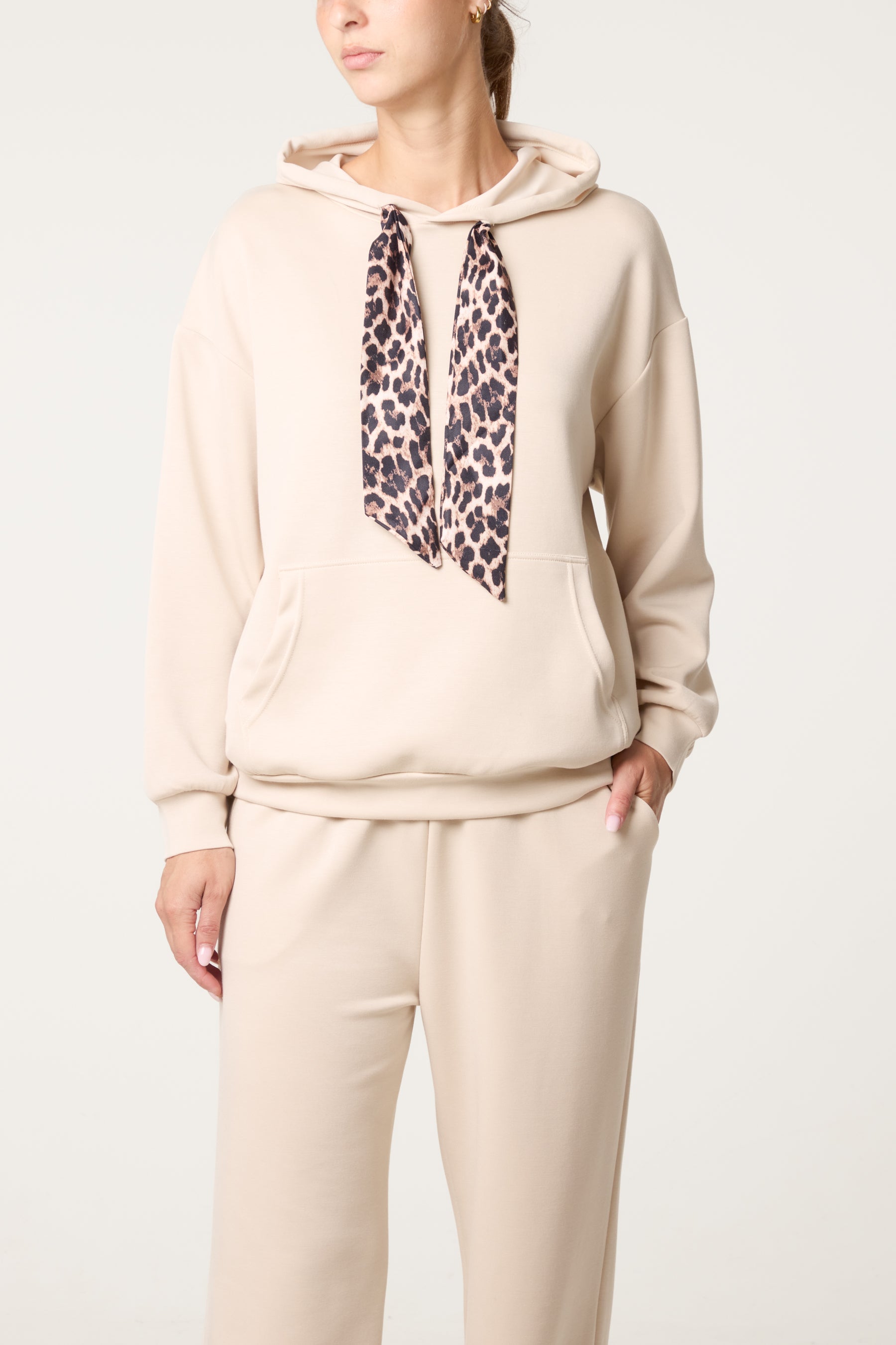 Hooded Leopard Tie + Pant Set