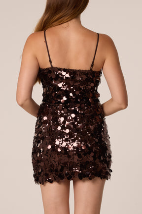 Disco Sequin Strappy Mini Dress