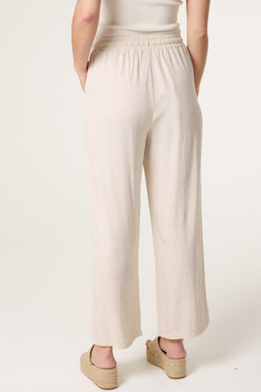Linen-Look Drawstring Trousers