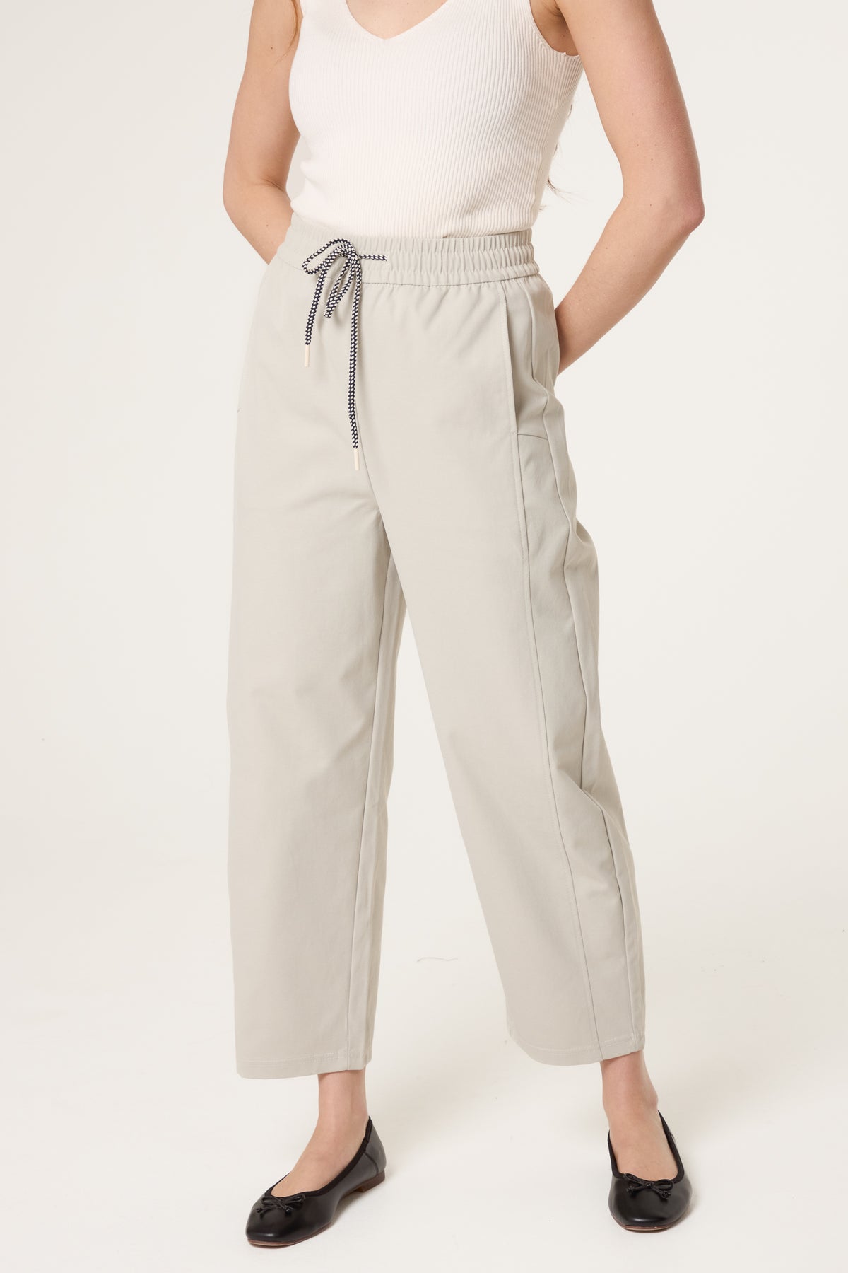 Elastic Waist Drawstring Trousers