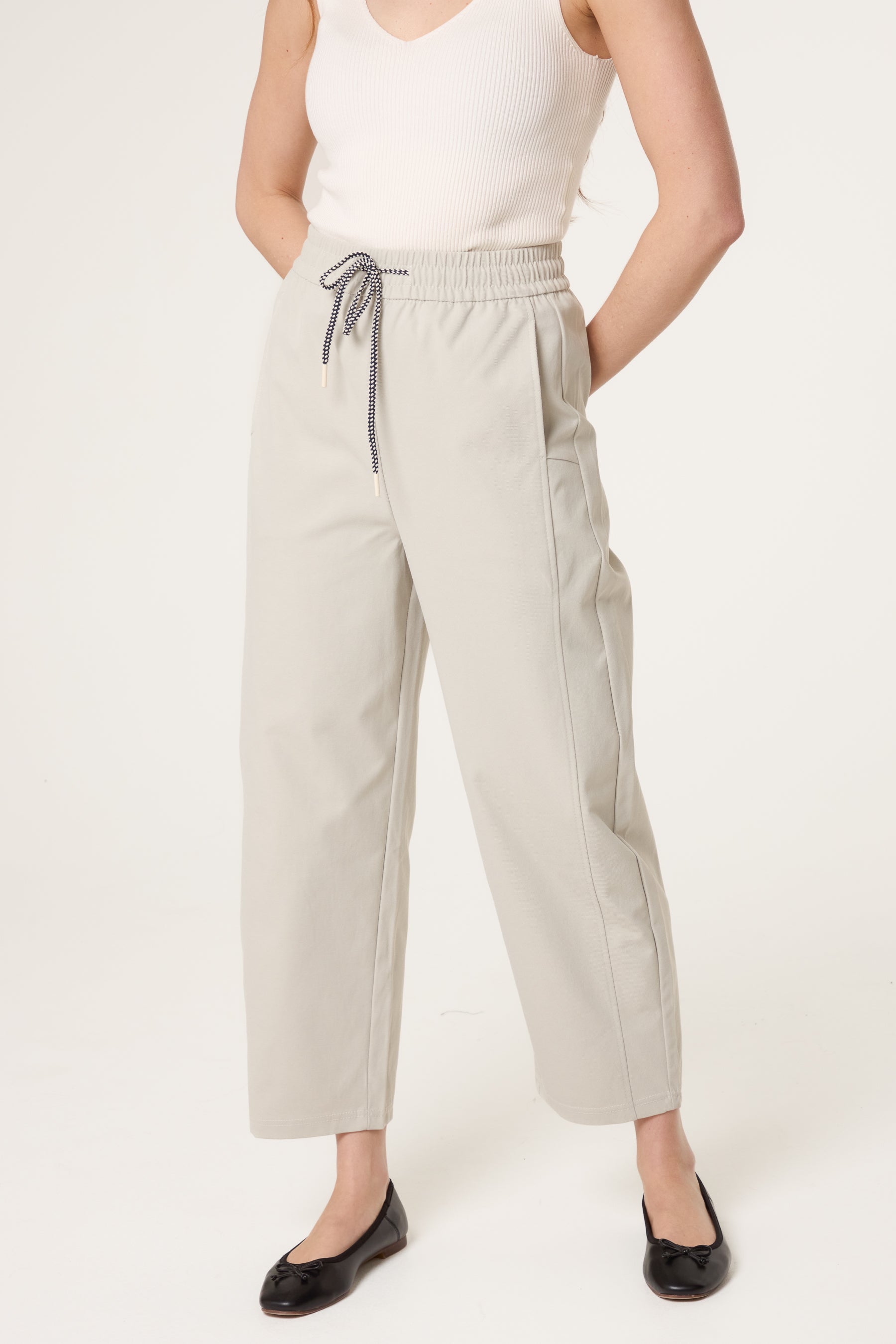 Elastic Waist Drawstring Trousers