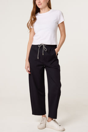 Elastic Waist Drawstring Trousers