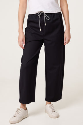 Elastic Waist Drawstring Trousers