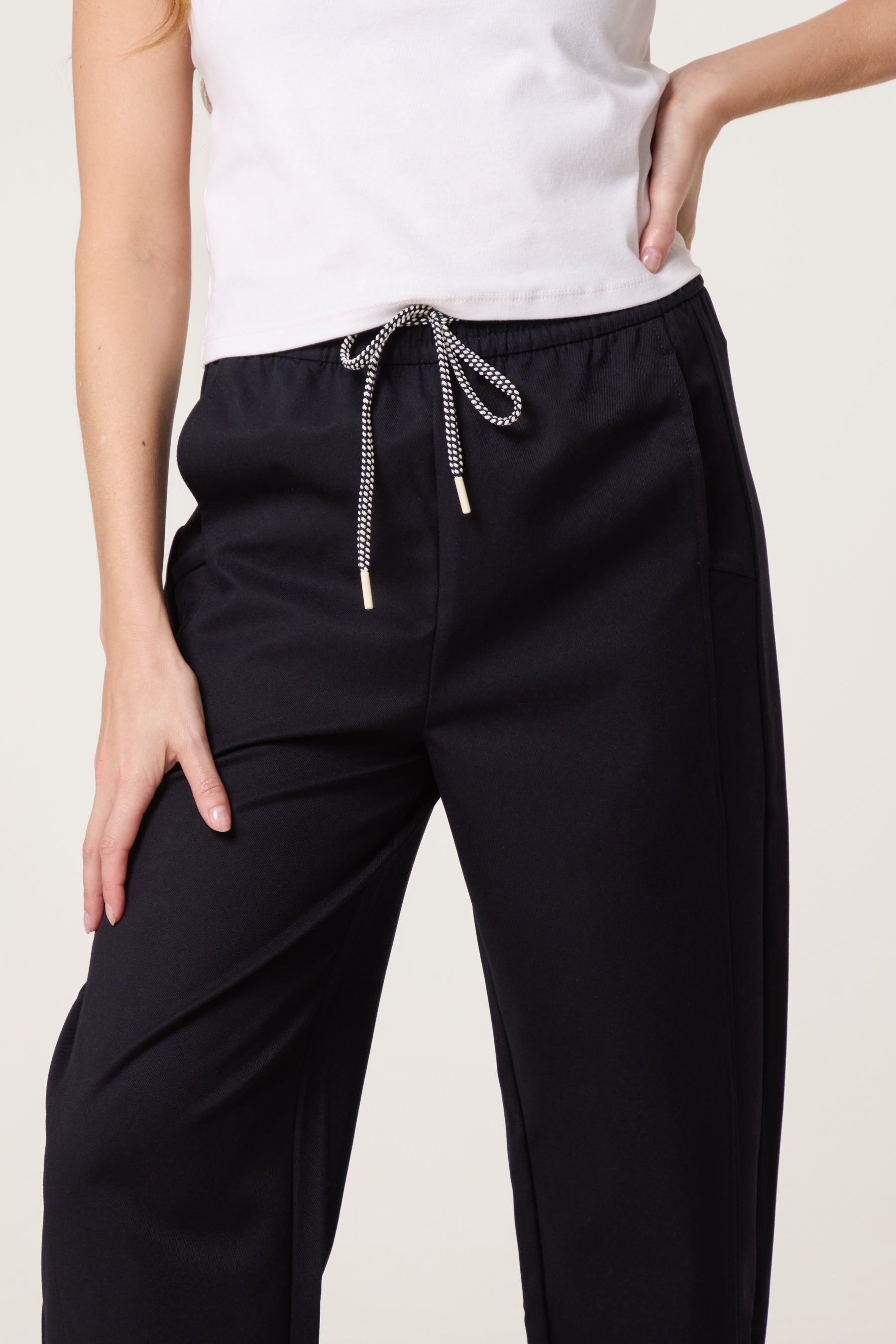 Elastic Waist Drawstring Trousers