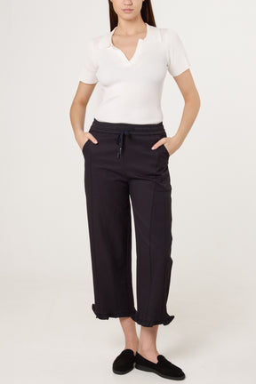 Ruffled Hem Seam Trousers