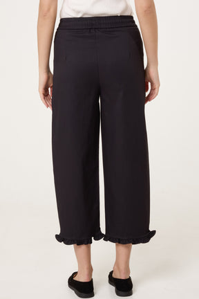 Ruffled Hem Seam Trousers