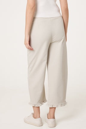 Ruffled Hem Seam Trousers
