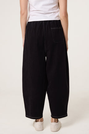 Top Stitch Barrel Leg Trousers