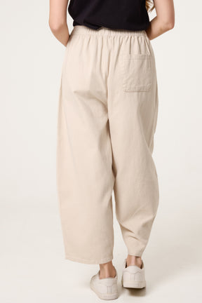 Top Stitch Barrel Leg Trousers