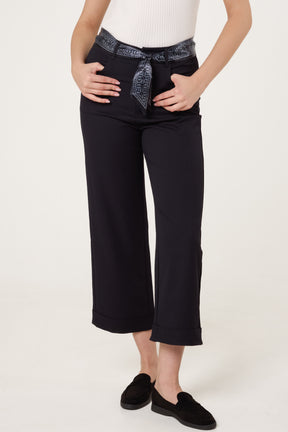 Scarf Belt Straight Trousers