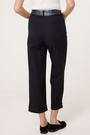 Scarf Belt Straight Trousers