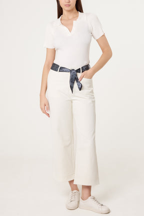 Scarf Belt Straight Trousers