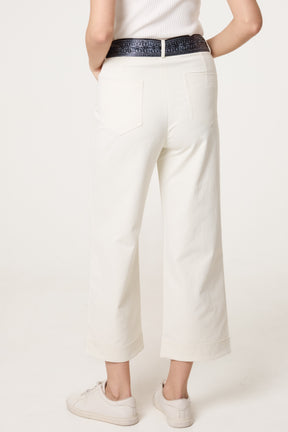 Scarf Belt Straight Trousers