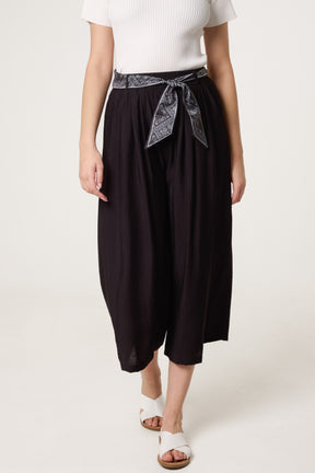 Scarf Belt Wide Leg Trousers