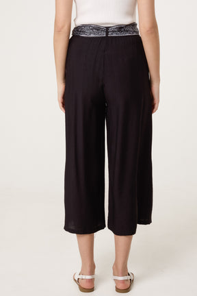 Scarf Belt Wide Leg Trousers