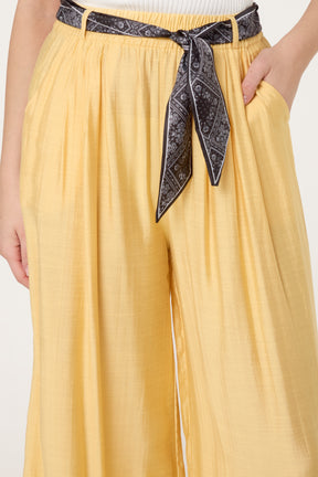 Scarf Belt Wide Leg Trousers