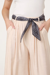Scarf Belt Wide Leg Trousers