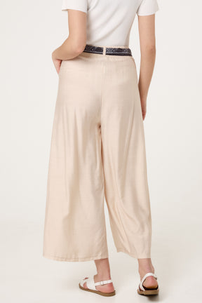 Scarf Belt Wide Leg Trousers