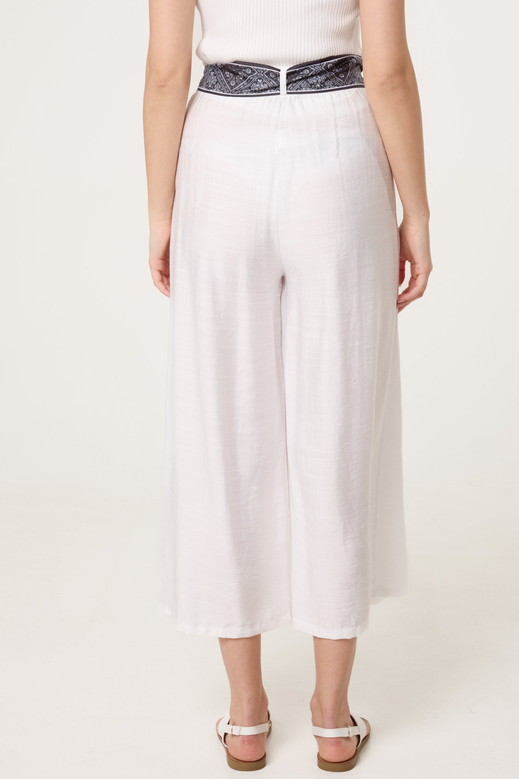 Scarf Belt Wide Leg Trousers