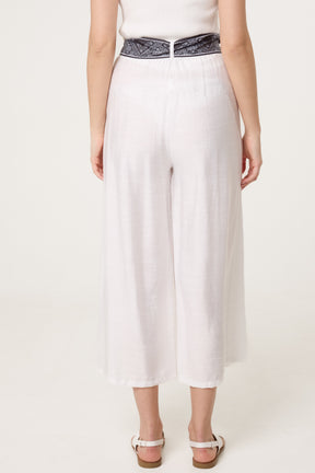 Scarf Belt Wide Leg Trousers