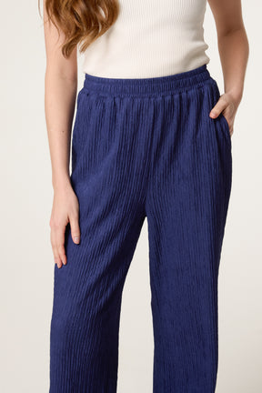Elastic Waist Crinkle Trousers