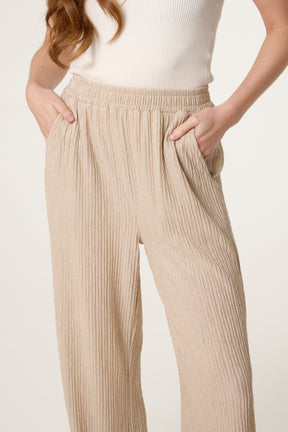 Elastic Waist Crinkle Trousers