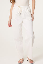 Elastic String Tie Wide Leg Trousers