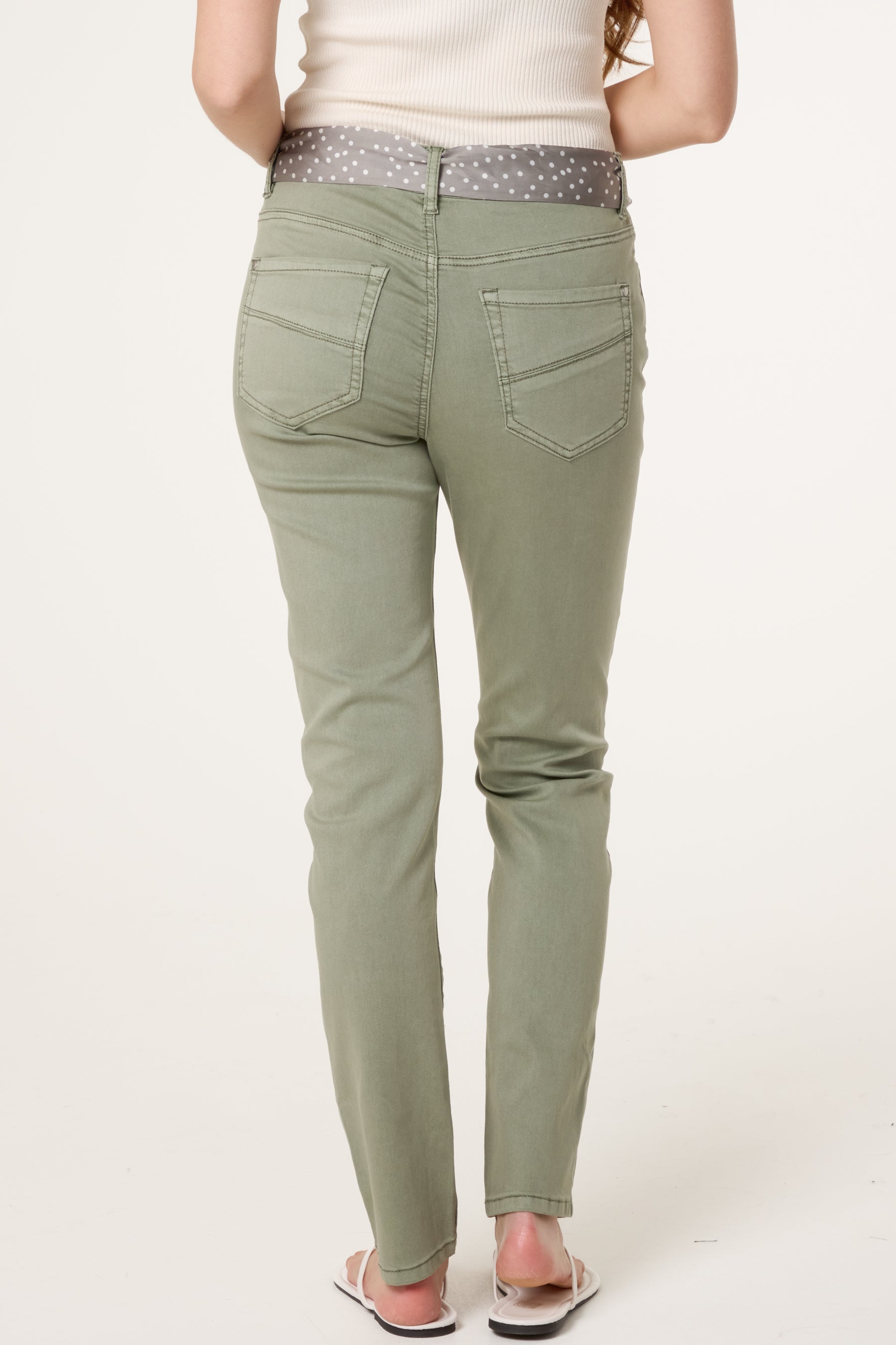 Slim Leg Scarf Belted Trouser