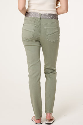 Slim Leg Scarf Belted Trouser