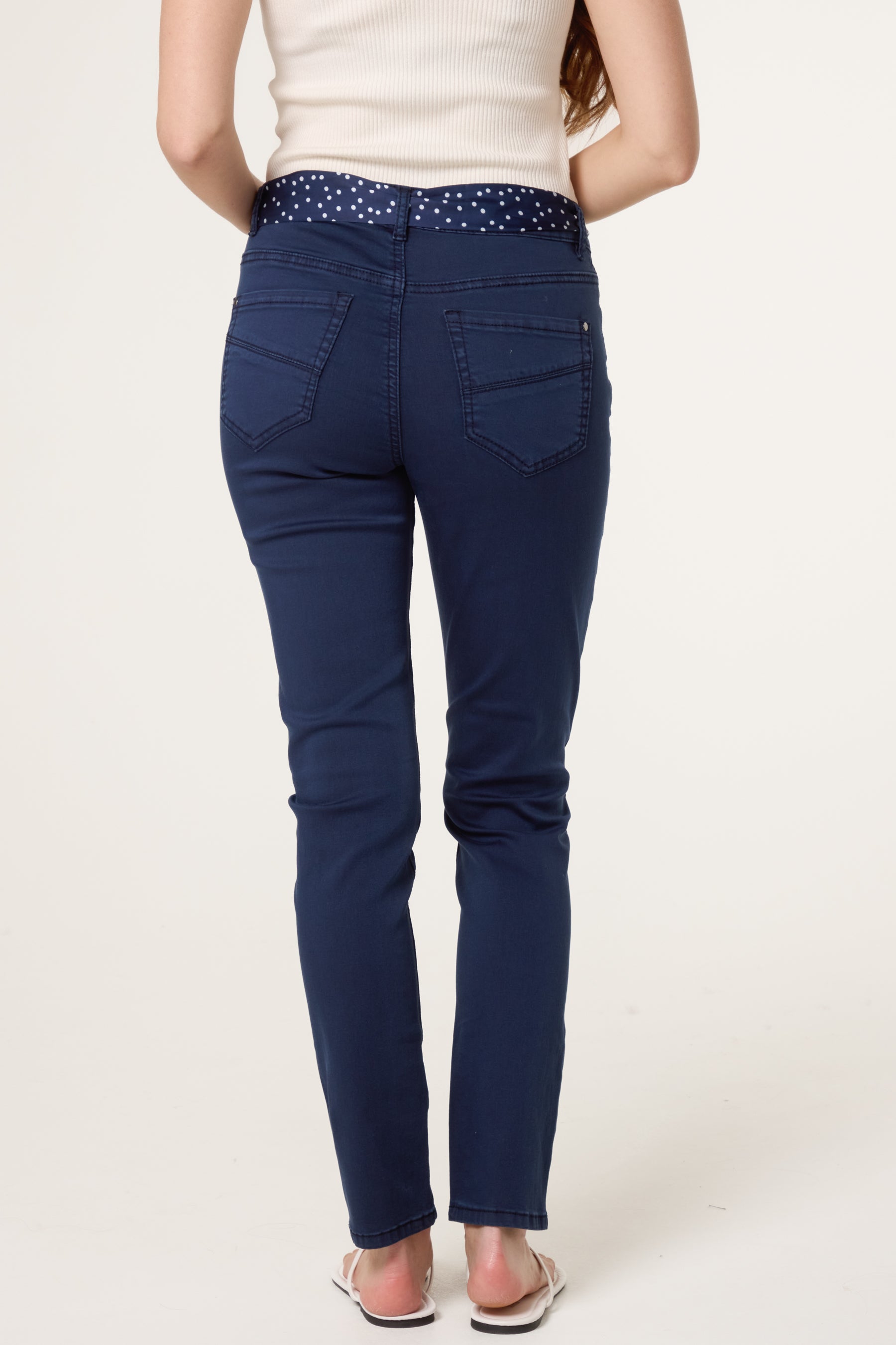 Slim Leg Scarf Belted Trouser