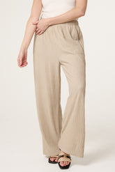 Wide Leg Crinkle Trouser