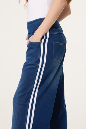 Side Stripe Deep Waistband Jeans