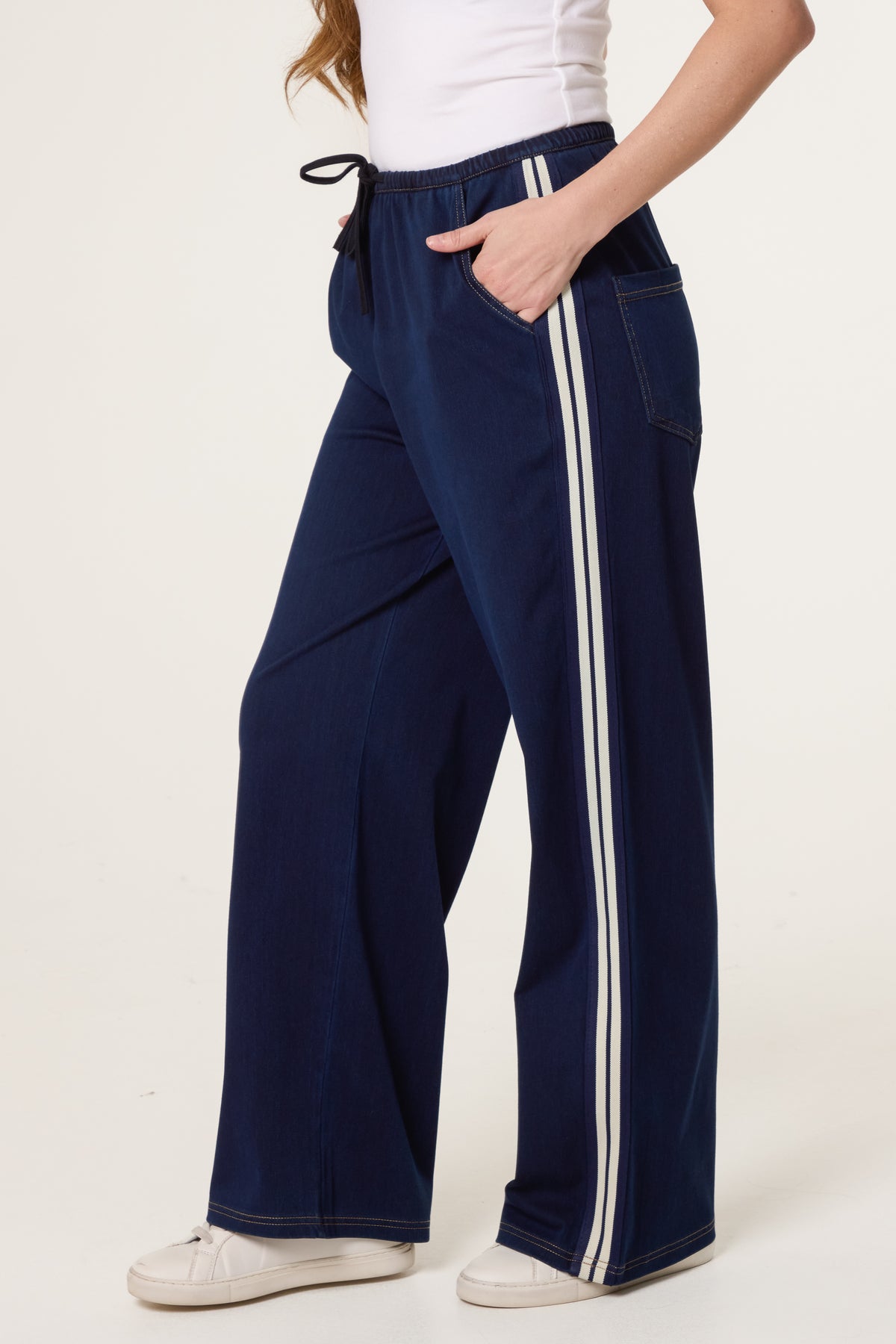 Side Stripe Denim Trousers
