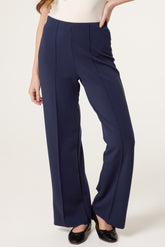 Pintuck Jersey Straight Leg Trouser