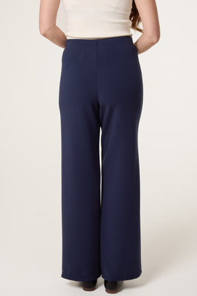 Pintuck Jersey Straight Leg Trouser