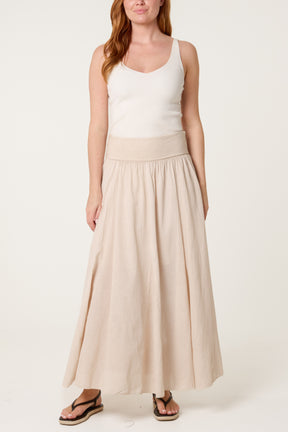 Godet Hem Jersey Waist Skirt