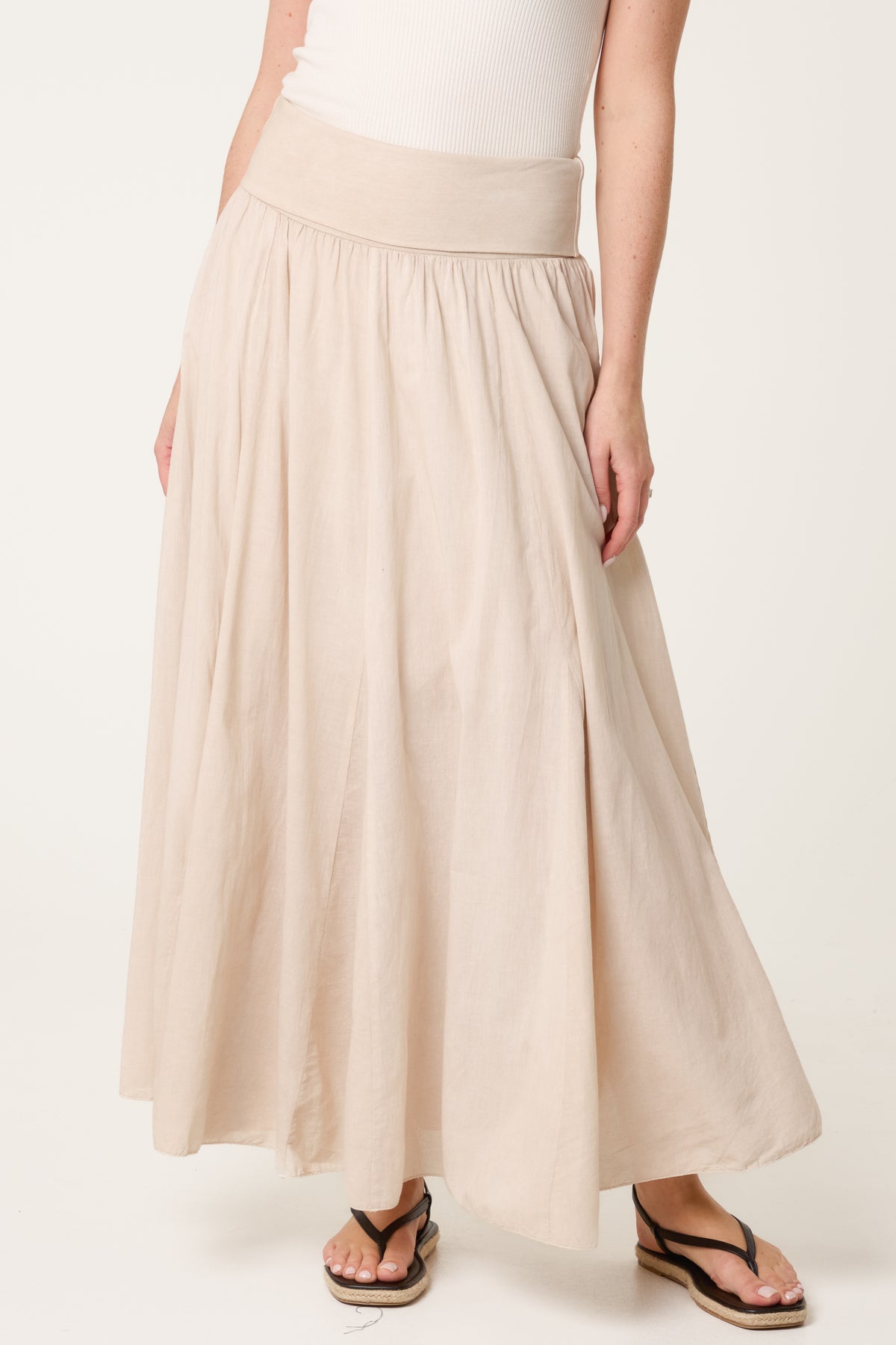 Godet Hem Jersey Waist Skirt