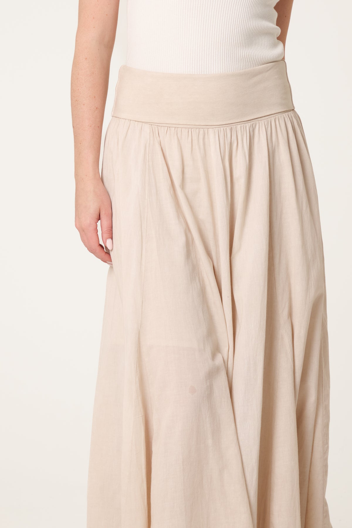 Godet Hem Jersey Waist Skirt