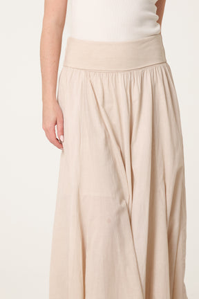 Godet Hem Jersey Waist Skirt