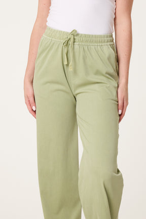 Front Tie Elastic Waist Trouser
