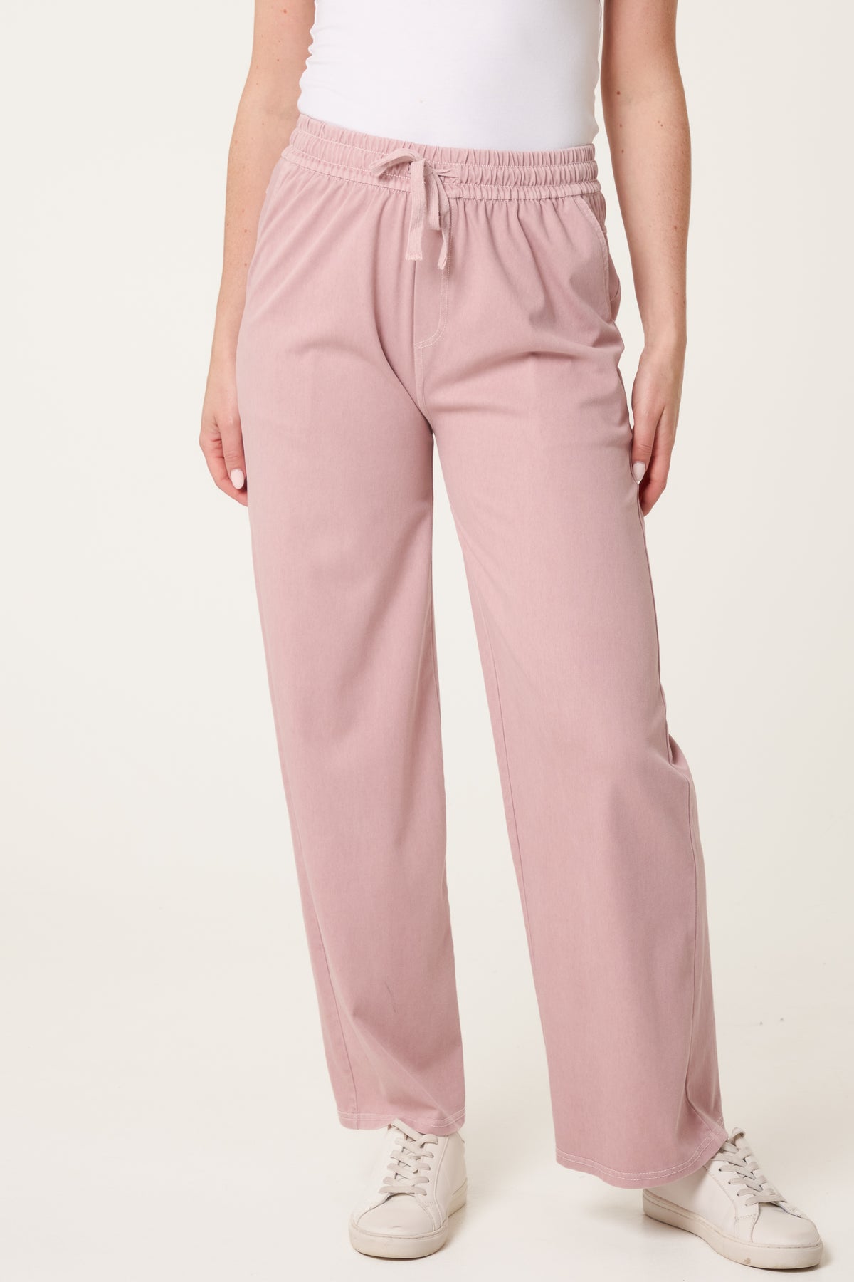 Front Tie Elastic Waist Trouser