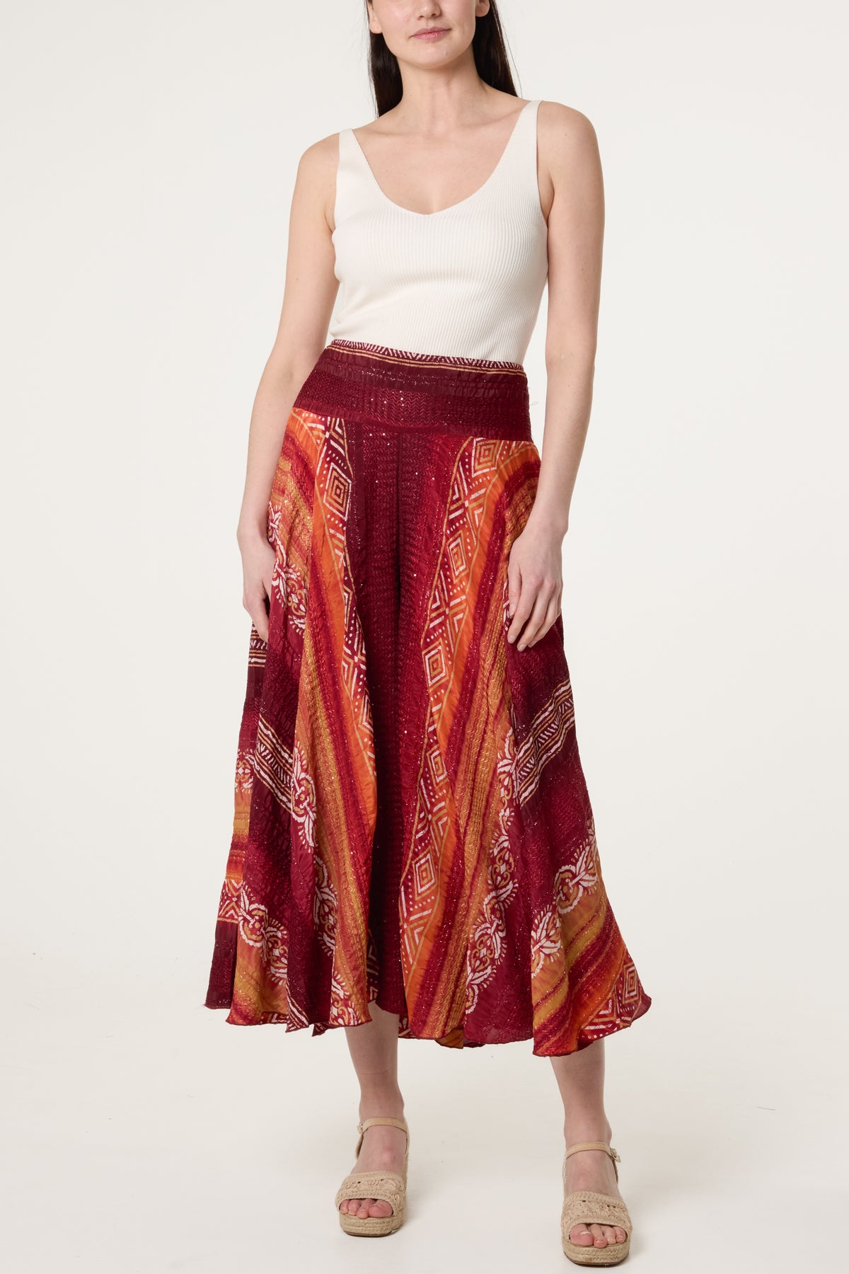 Embellished Wide Leg Trousers