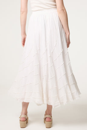 Panelled Overlocked Maxi Skirt