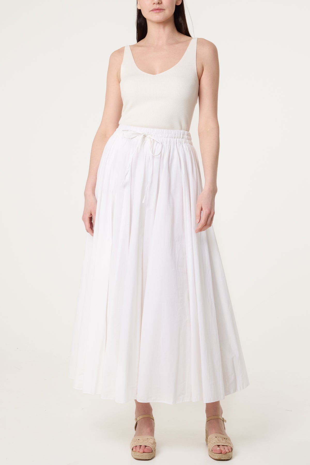 Gathered Panel Maxi Skirt