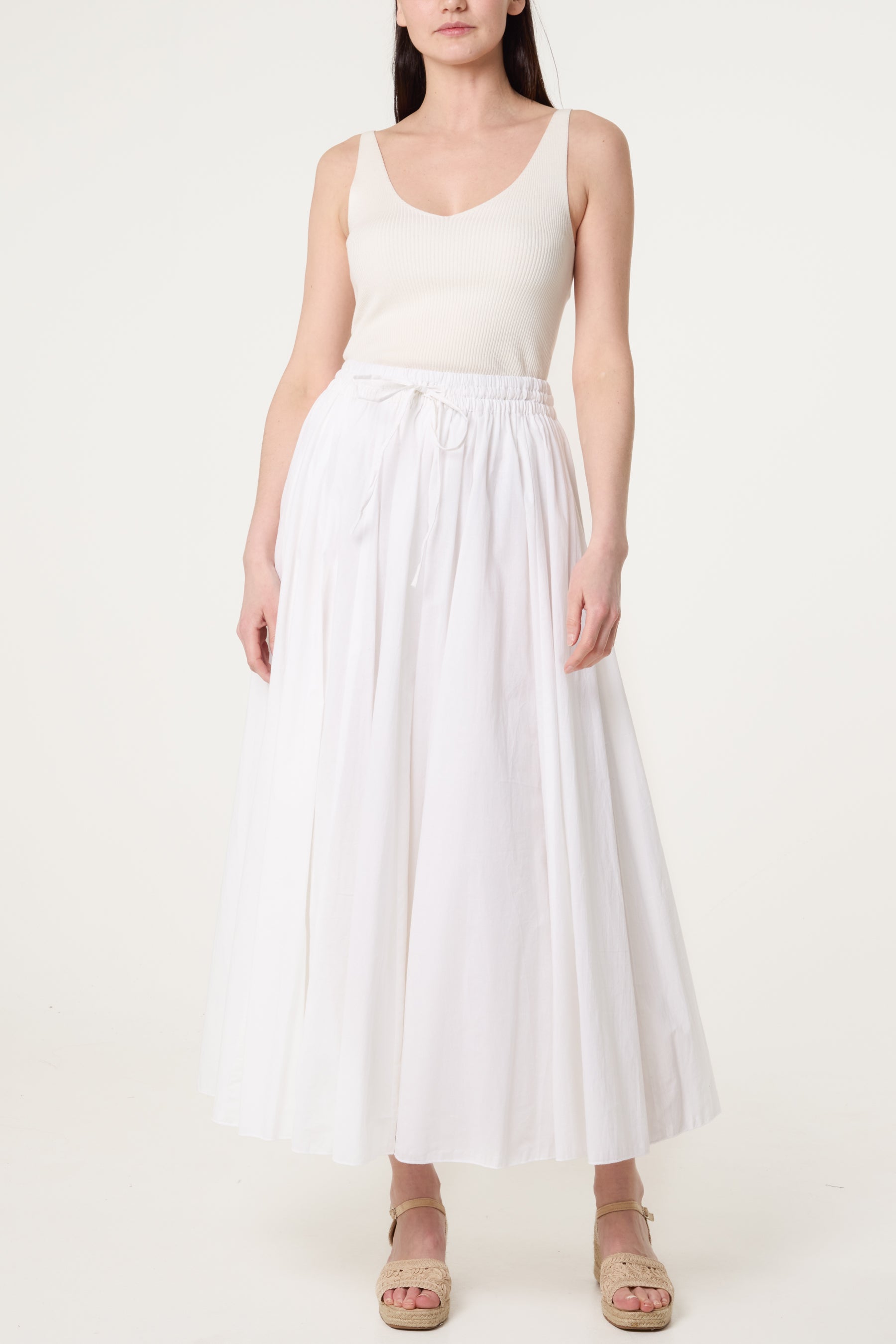Gathered Panel Maxi Skirt